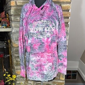 Sloppy Joe's Key West Pink and Gray Hoodie